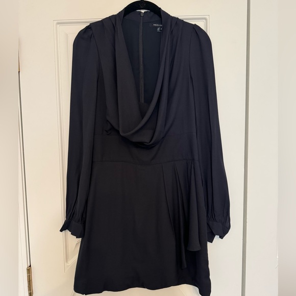 Deep navy blue French Connection size 6 cowl neck dress - Picture 1 of 5